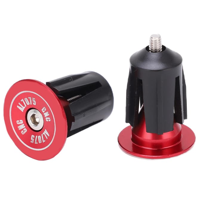 2 stuks Stuurdop Aluminiumlegering Plastic Vervangbaar Praktische FietsaccessoiresRood black