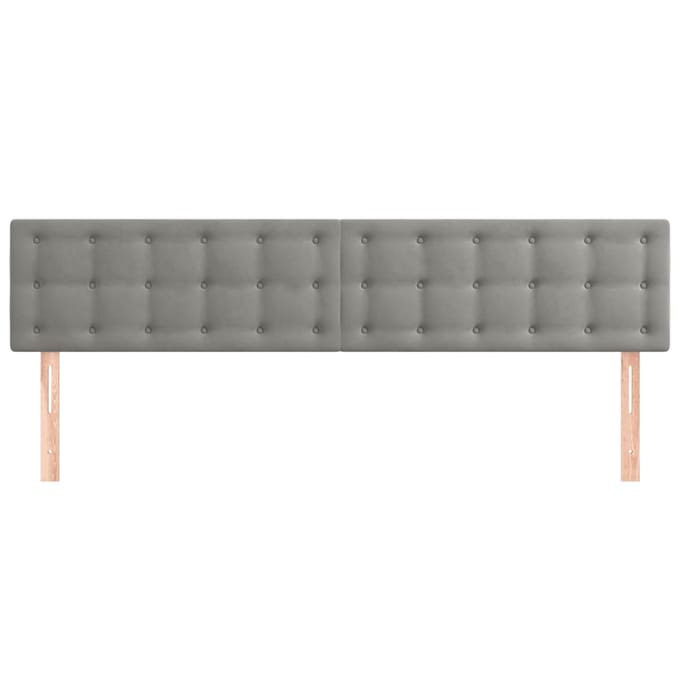 vidaXL - Hoofdborden - 200x5x78/88 - cm - fluweel - lichtgrijs