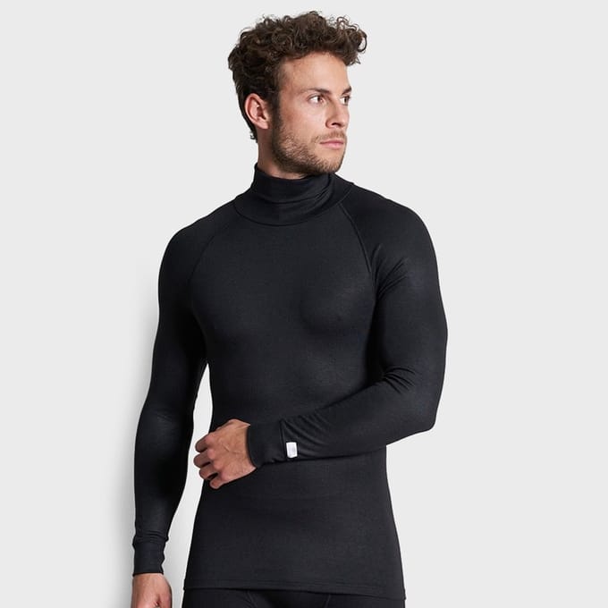 CECEBA Thermo Sport Unisex Ondershirt met col - Zwart