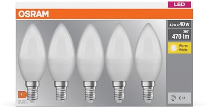 E14 LED Lamp Warm Wit 2700K 5,5W Vervanger voor 40W Gloeilamp Set van 5