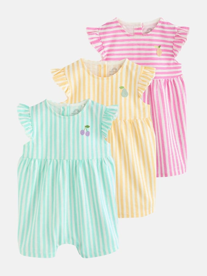 Next - Meisjes - Verpakking van 3 babyrompertjes - Geel
