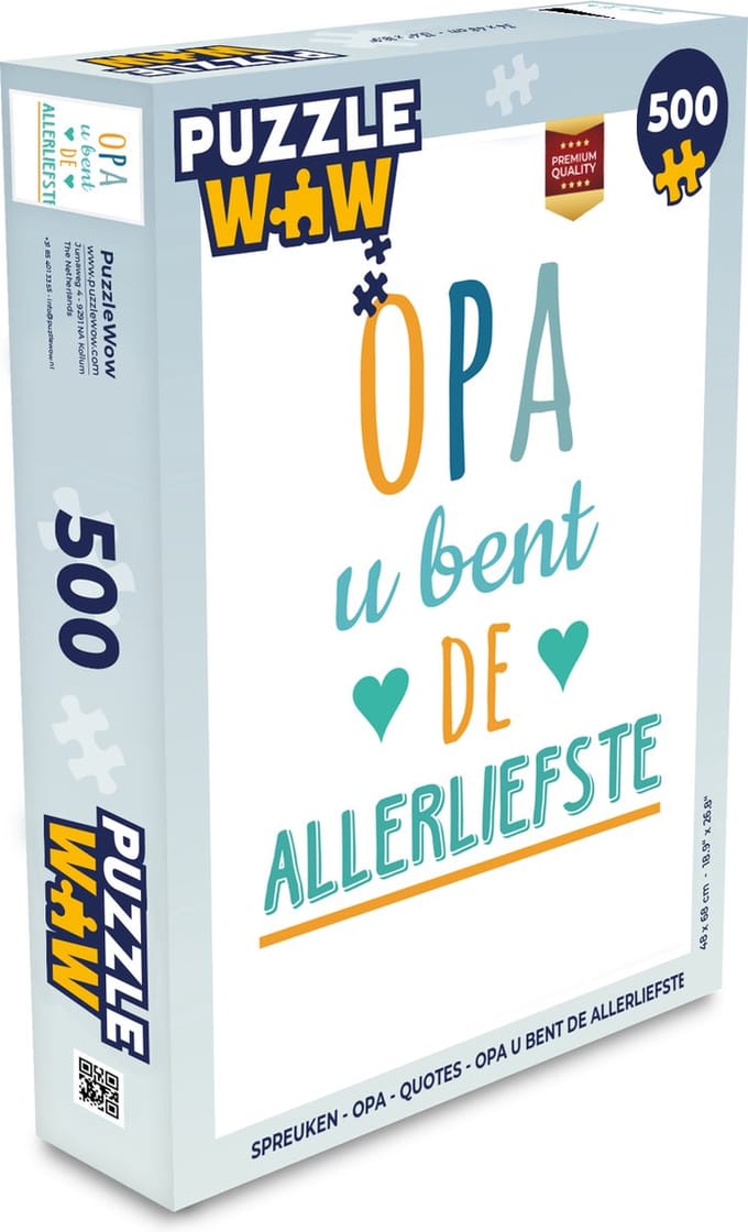 Puzzel Spreuken - Opa - Quotes - Opa u bent de allerliefste - Legpuzzel - Puzzel 500 stukjes