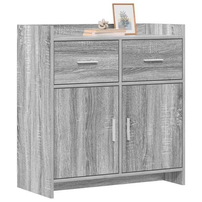 vidaXL - Dressoir - Grijs - Sonoma - 75 - x - 36 - x - 80 - cm - Bewerkt - hout