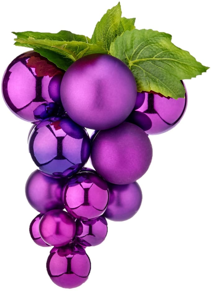 Kerstballen Medium Druiven Paars Plastic 19 x 28 x 19 cm
