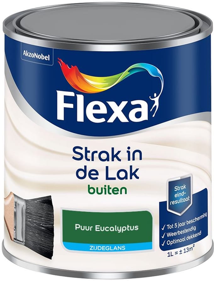 Flexa - Strak In De Lak Buitenlak Zijdeglans - Puur Eucalyptus - Mengverf - 1 L
