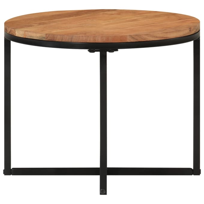 vidaXL - Salontafel - 45x45x35 - cm - massief - acaciahout - en - ijzer