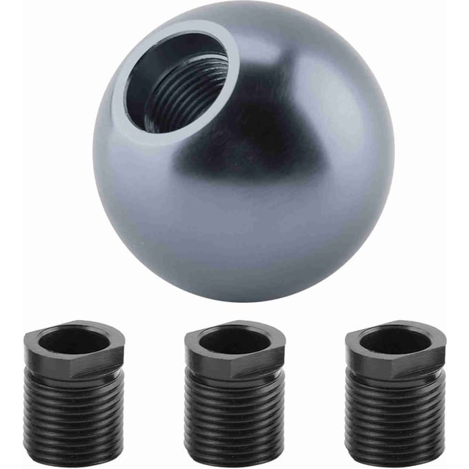 Pommeau de levier de vitesse manuel universel pour voiture, forme ronde Titanium black
