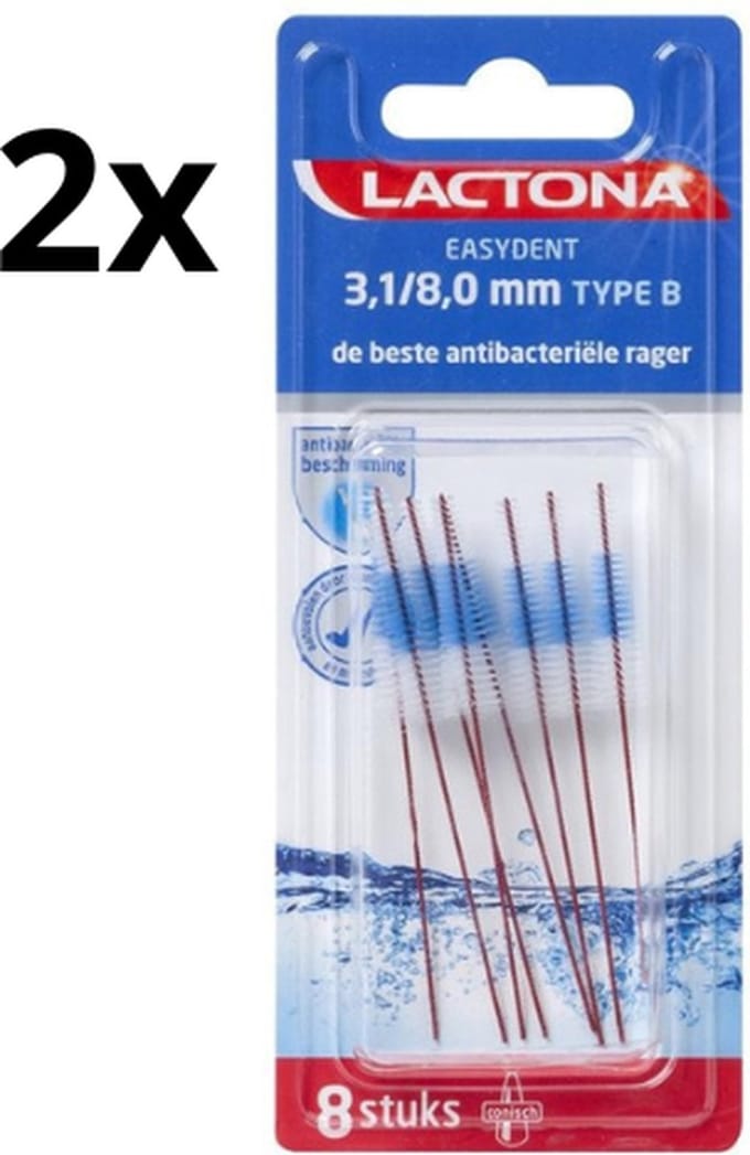 2x Lactona EasyDent Type B 3,1-8,0mm Rood - 8 stuks - Voordeelverpakking