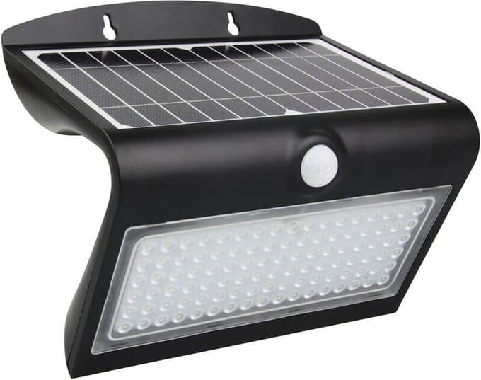 Solar wandlamp Carl III met bewegingssensor - Zwart