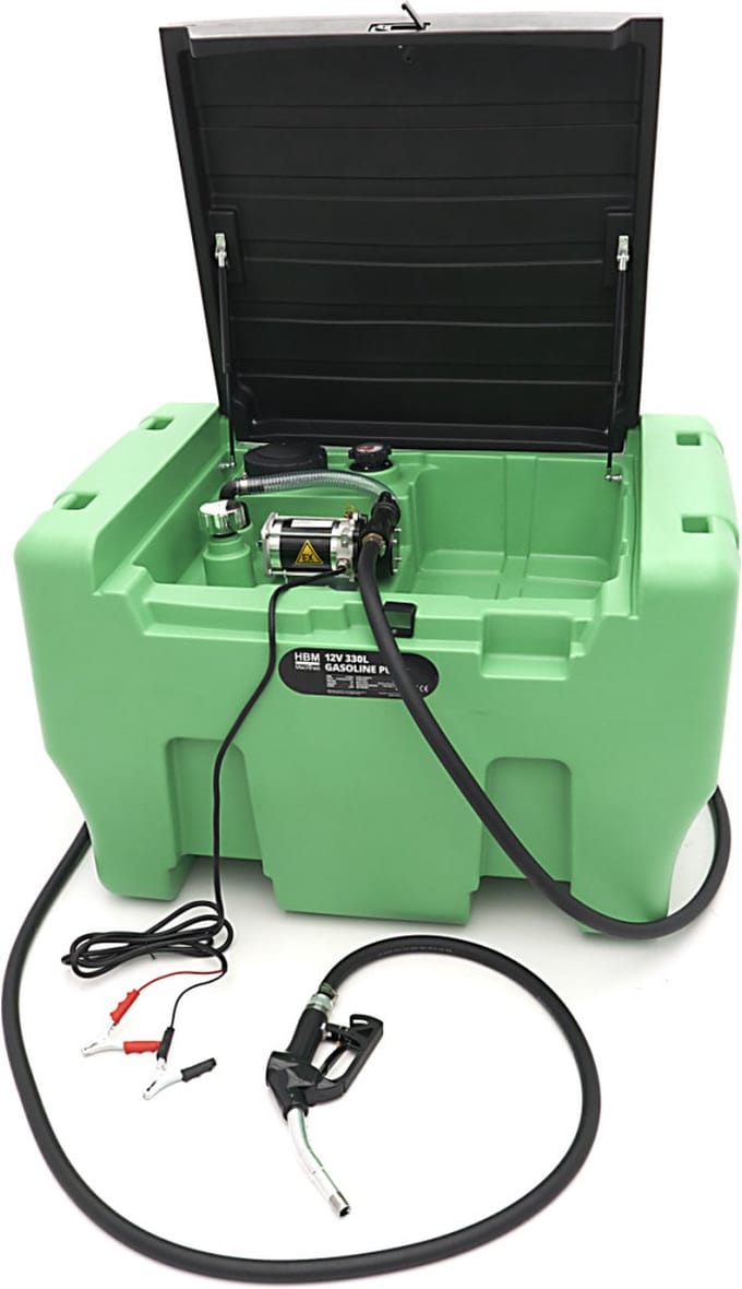 12 Volt 330 Liter Kunststof Mobiele Benzinetank / Benzinepomp