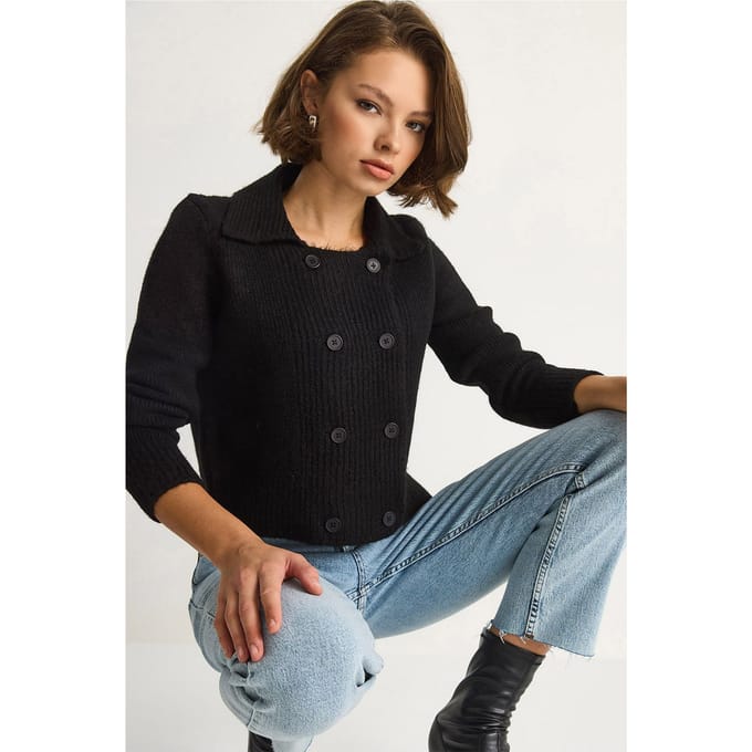 Geribbelde Trui Cardigan