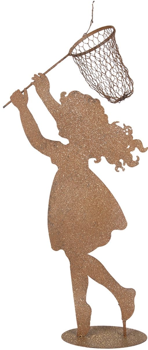 Clayre & Eef Decoratie Beeld Kind 39x13x87 cm Bruin Metaal