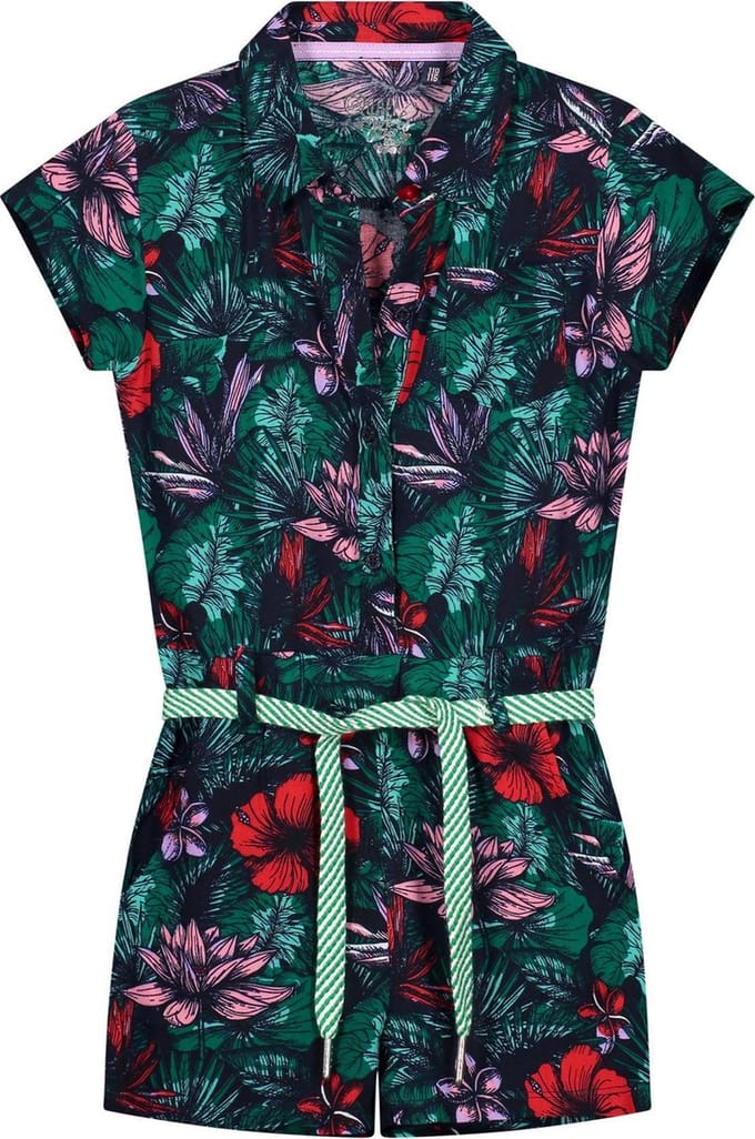 Quapi jumpsuit Anke oxford blue flower - maat 92