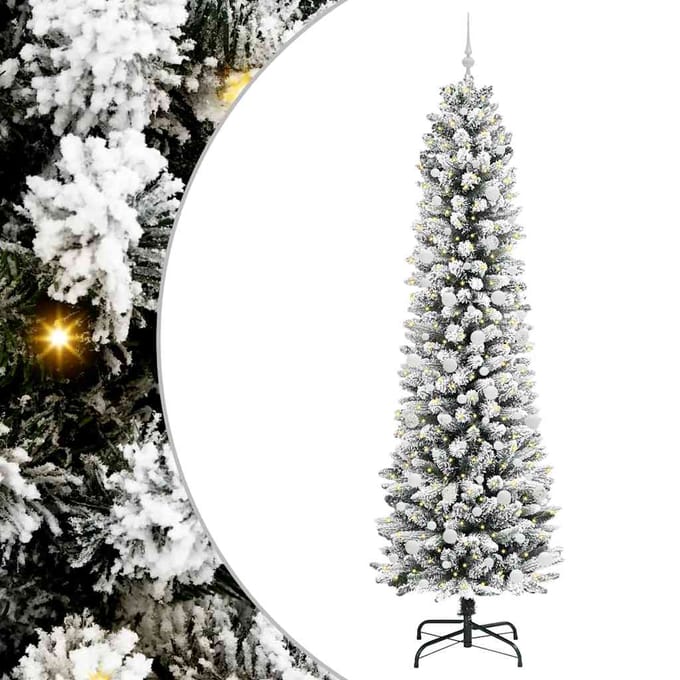 vidaXL - Kunstkerstboom - Wit - 240 - cm - PVC - en - Metaal - en - Plastic