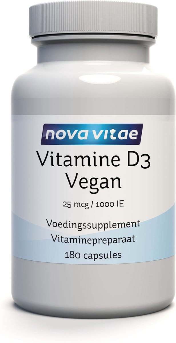 Nova Vitae - Vitamine D3 - vegan - 25 mcg - 1000IE - 180 plantaardige capsules