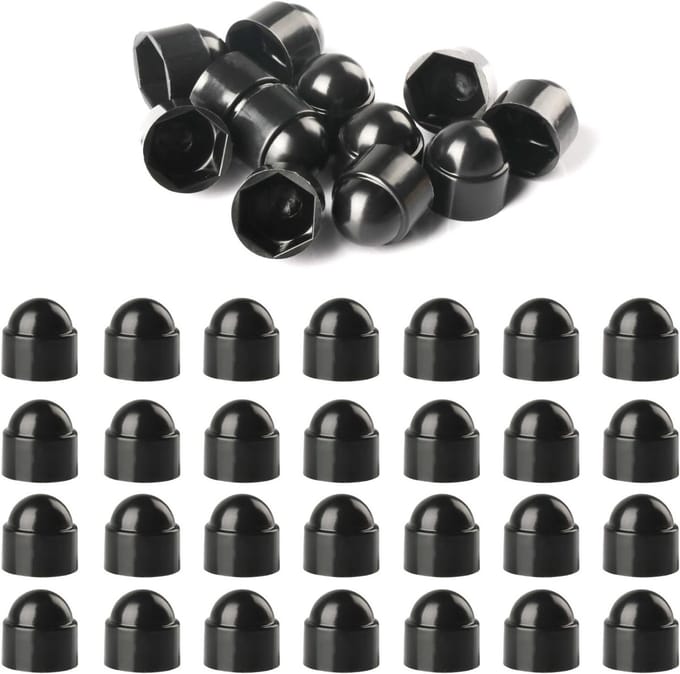 Set van 50 Zwarte M8 Plastic Doppen voor Schroeven en Moeren - Beschermende Caps voor Hex Socket Schroeven en Moeren