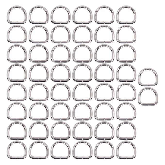 50 stuks D-ringen Duurzaam Draagbaar Compact Lichtgewicht Eenvoudig Vervangbaar Tasaccessoires voor Kleding Silver gray