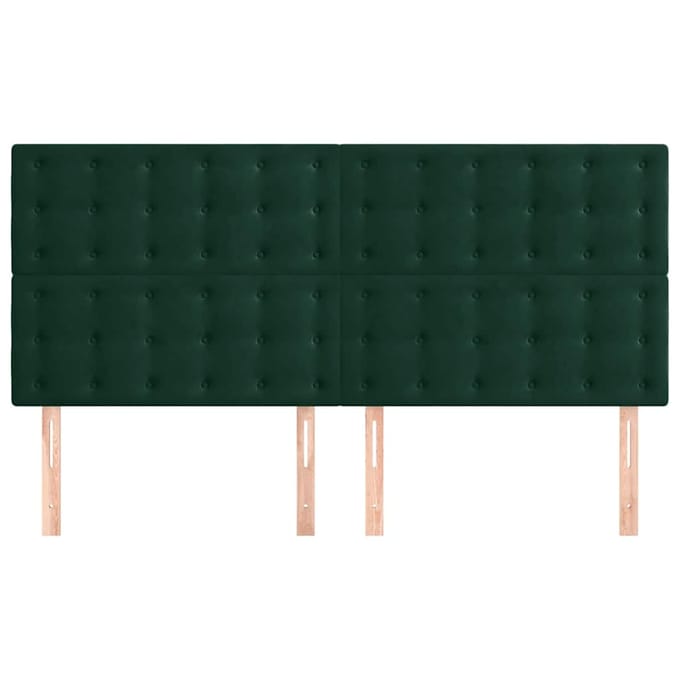 vidaXL - Hoofdbord - donkergroen - 160x5x118/128 - cm - fluweel