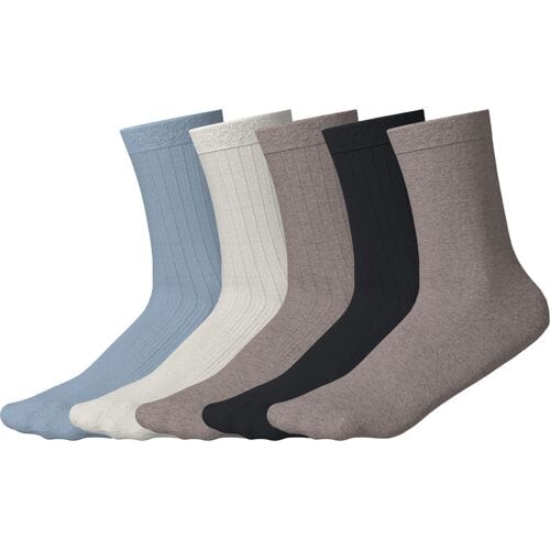 ESMARA 5 Paar dames sokken (blauw/wit/beige/zwart, 35-38)