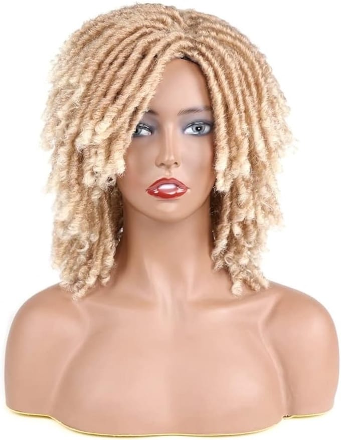 Zwarte Dreadlock Peruk voor Vrouwen en Mannen - Synthetische Afro Krullende
