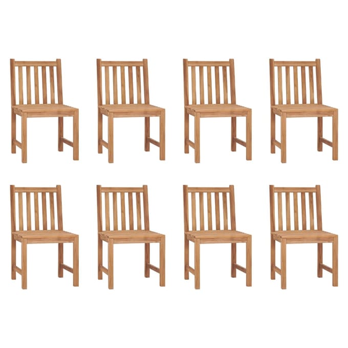vidaXL - Tuinstoelen - 8 - st - massief - teakhout