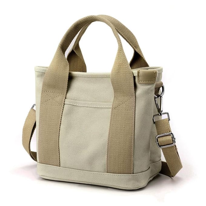 Dames kleine tas met ritssluiting Mode Dame Enkele schouder Draagbare verdikte canvas Mobiele telefoon emmer draagtas