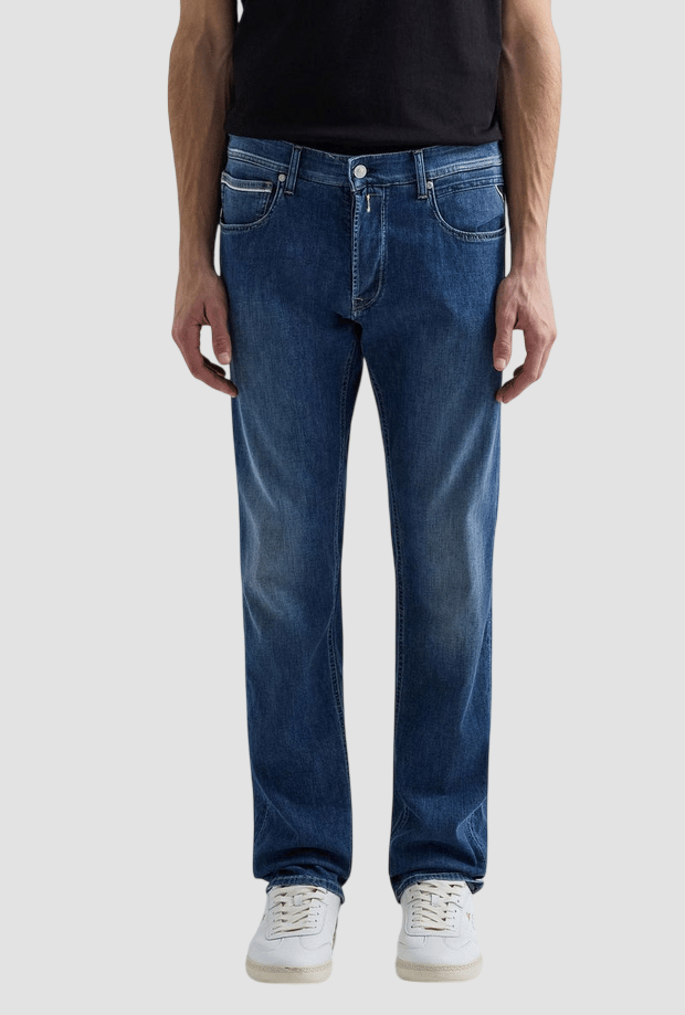 jeans straight fit man blauw medium