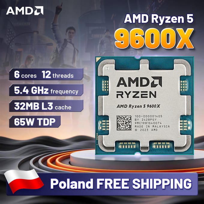 AMD Ryzen 5 9600X R5 9600X 5,4GHz 6-Core 12-Thread 4NM 38M Desktop Processor Socket AM5 CPU Gaming Processor maar geen ventilator