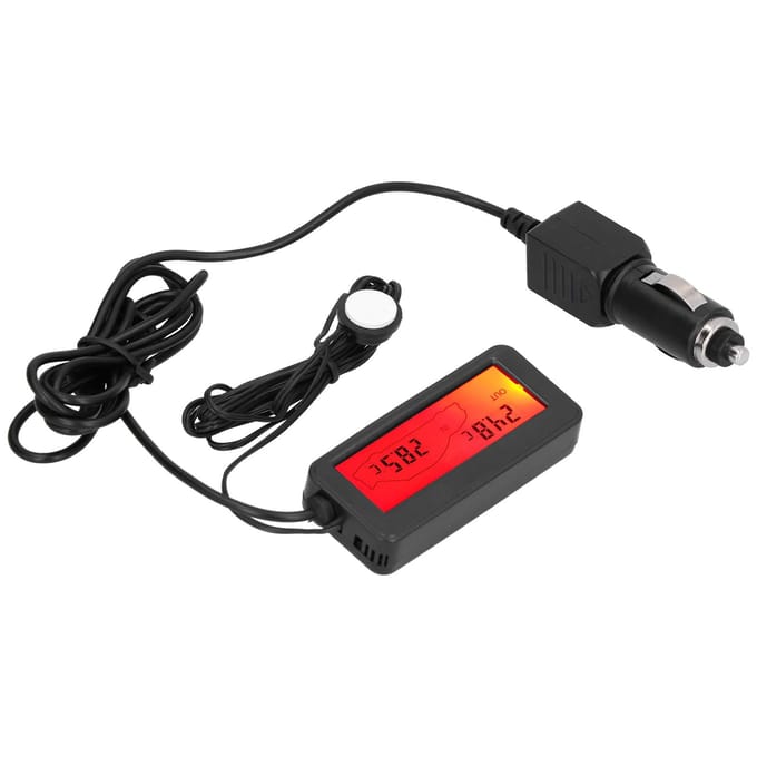 Mini Thermometer Elektronische Temperatuurmeter met LCD-display DC12V voor Auto Binnen Buiten Rood