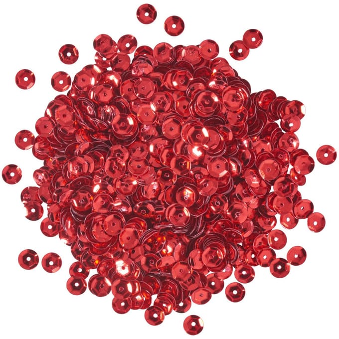 Pailletten gewelfd, metallic - Rood-Metallic