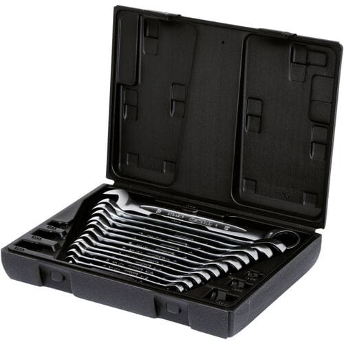 KS TOOLS GEARplus - Ringsleutelset - 16-delig - Met Ratelfunctie - FlankTraction