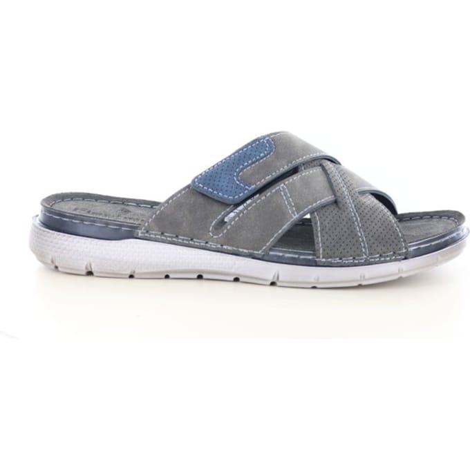 Fischer 566702 205 Slippers Grijs Leer Heren - Grijs - 45