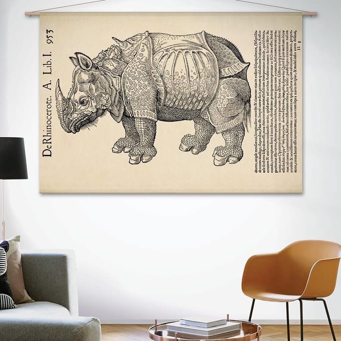 Wandkleed Dürers neushoorn