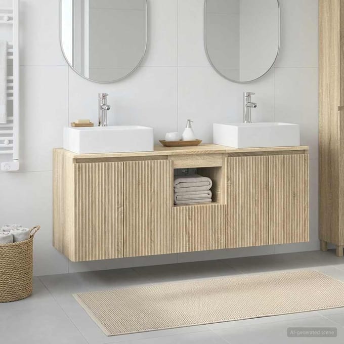 vidaXL - Badkamerkast - set - 3 - st - Sonoma - Eiken - 49,5 - x - 41 - x - 62,5 - cm