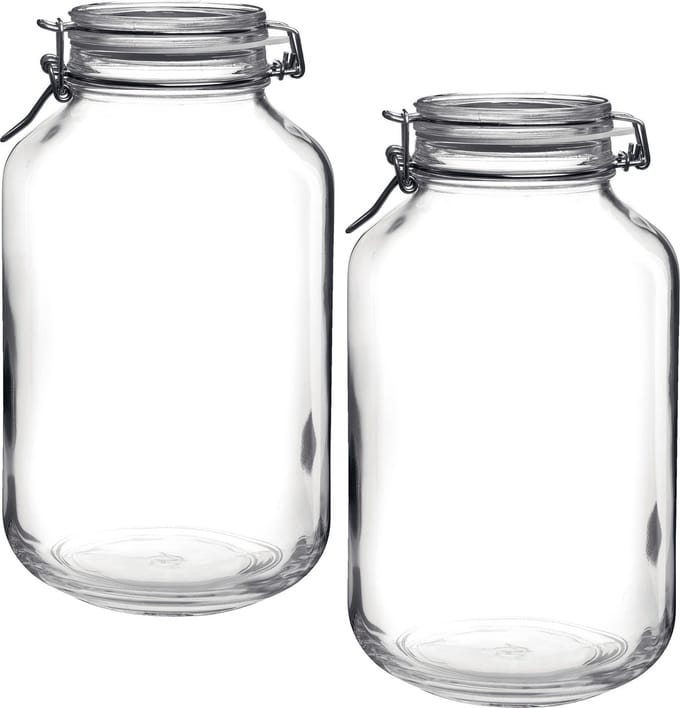 2x Stuks weckpot/inmaakpot 4000 ml met beugelsluiting 15 x 28 cm - 4 liter