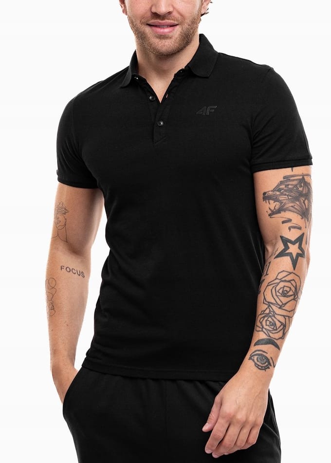 4F Poloshirt Heren - Zwart - Katoen - Maat S