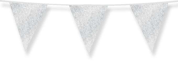 Glitter flags 16 x 20cm - Silver