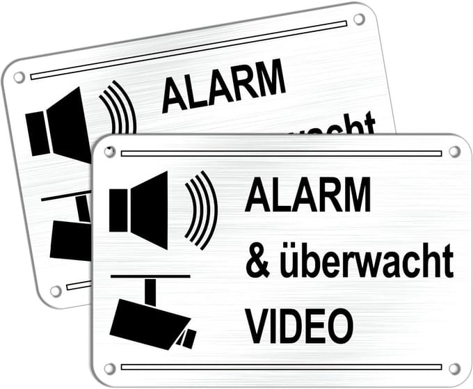 Waarschuwingsbord Alarm Beveiligd en Videobewaking | Weerbestendig Aluminium