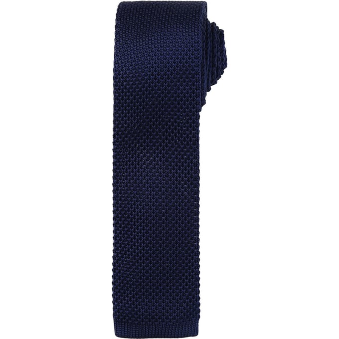 Premier Heren Slanke structuur gebreid effect stropdas (Marine)