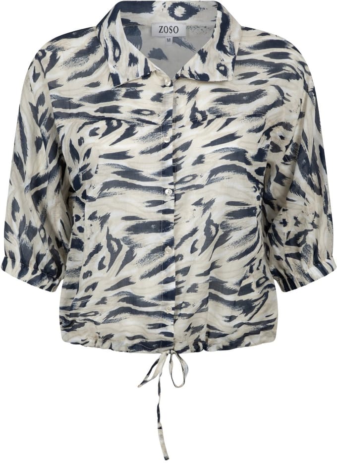 Zoso Blouse Leonie 252 0008-0007 Navy/sand Dames Maat - S