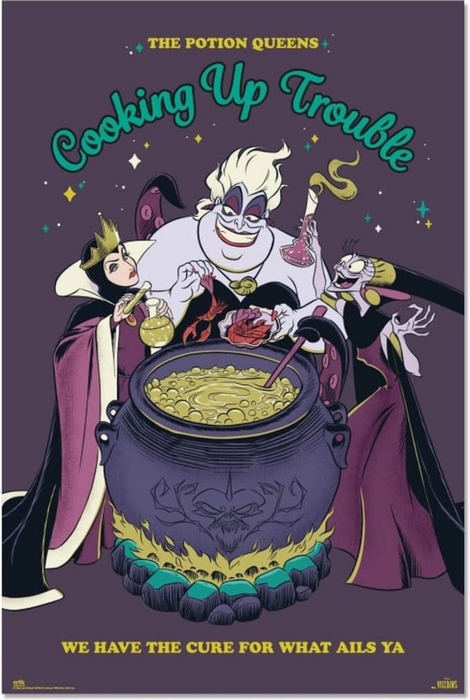 Disney poster - slechteriken - Sneeuwwitje - Ursula - 61 x 91.5 cm.
