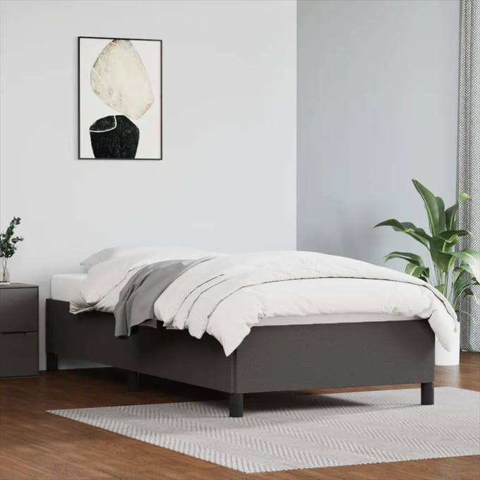 vidaXL - Bedframe - kunstleer - grijs - 80x200 - cm