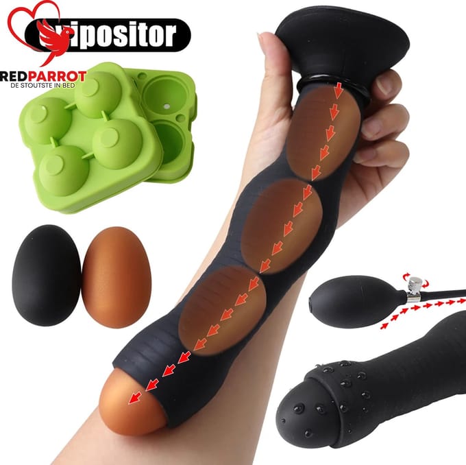Grote buttplug - Inclusief losse anale bal - Handpomp - Siliconen - XXL