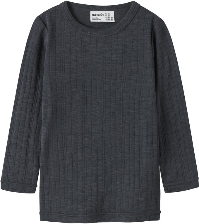 NAME IT - NMMWANG WOOL NEEDLE LS TOP SOLID NOOS - Jongens - Lange mouwen shirts