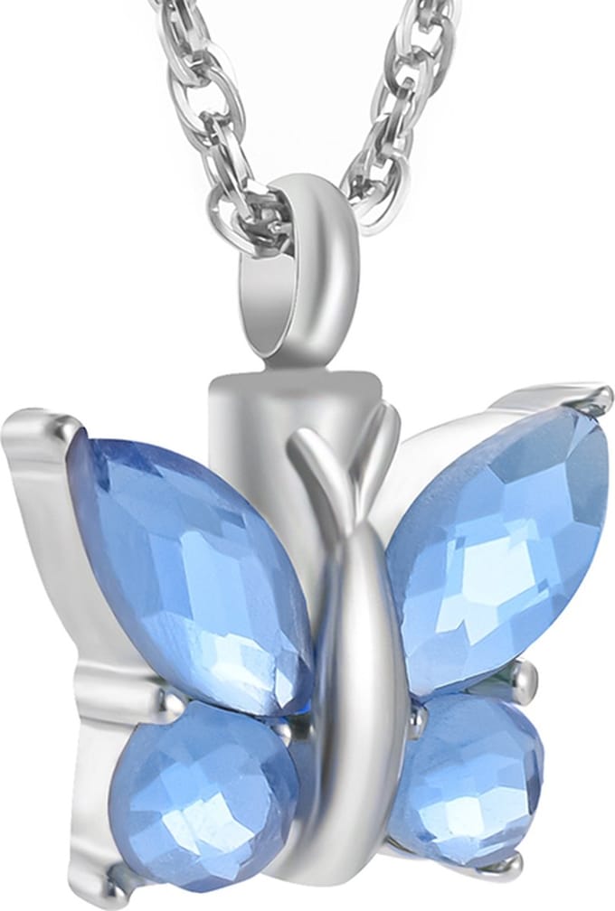 Assieraad Vlinder Blauw Met Ketting