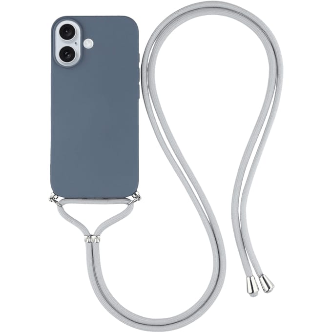 Mocaa Apple iPhone 17 Hoesje met Koord Blauwgrijs