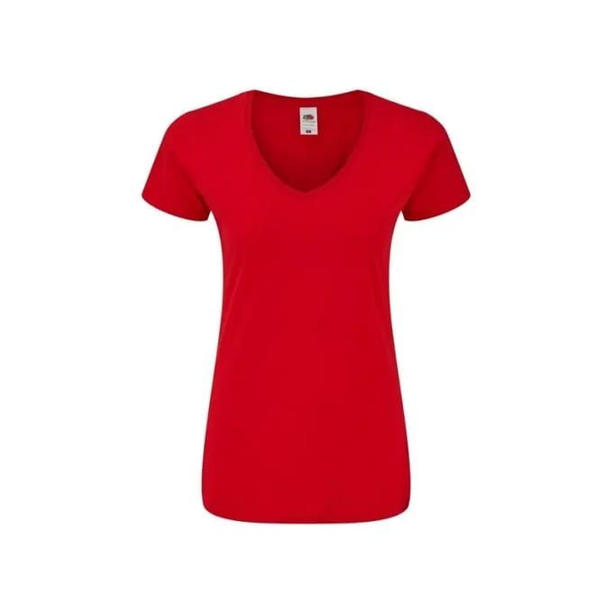 Dames-T-shirt met V-hals Fruit of the Loom Iconic 150