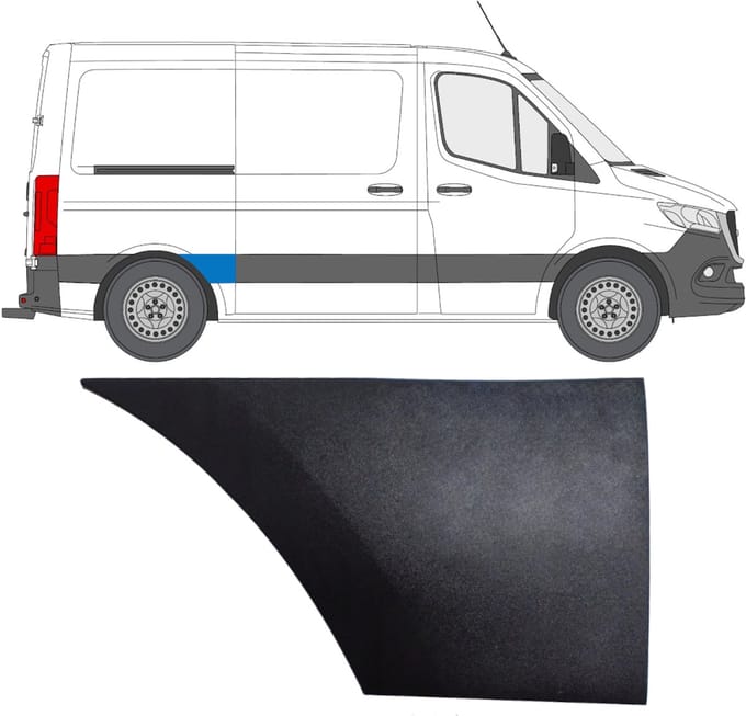 Zijlijst sierlijst achterspatbord voor Mercedes Sprinter 2018- / Rechts