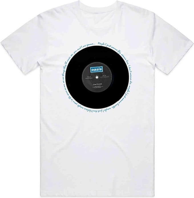 Oasis - Live Forever Single Heren T-shirt - XL - Wit