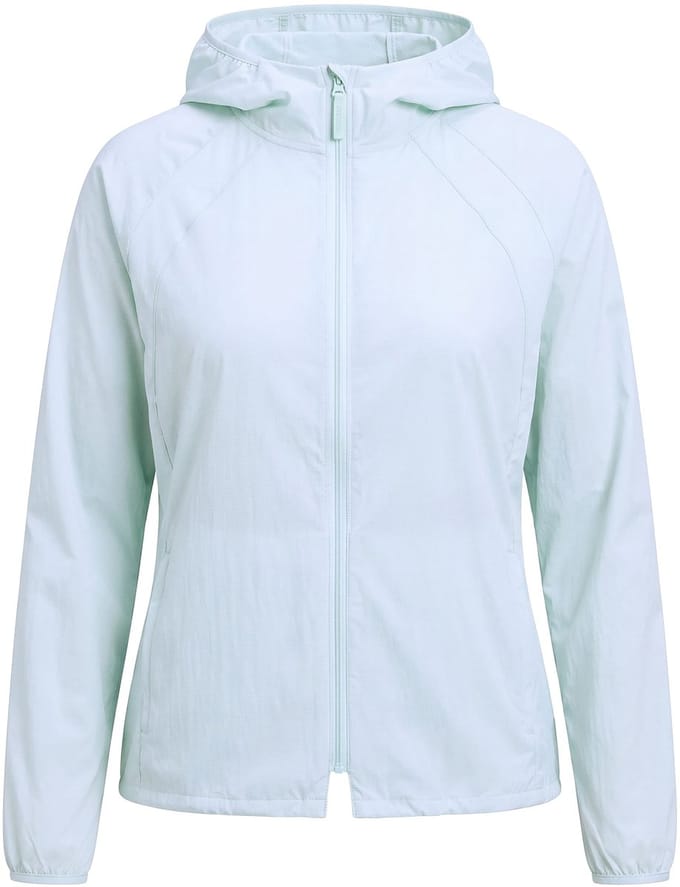 Ulla Popken - Dames - Outdoorjas SPF 30+ waterafstotend capuchon - Munt - Maat 42+